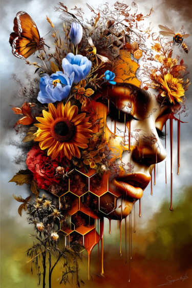 数字艺术 标题为“Floral Alchemy” 由George Van Der Lee, 原创艺术品, AI生成的图像
