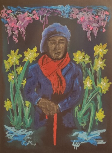 Sérénité bucolique Dessin intitulée "Sérénité bucolique" par Lehms, Œuvre d'art originale, Pastel