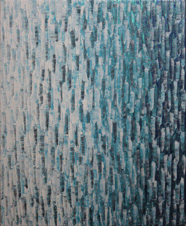 Fondu couleur blanc bleu clair Schilderij getiteld "Fondu couleur blanc…" door Jonathan Pradillon, Origineel Kunstwerk, Acryl Gemonteerd op Frame voor hout…