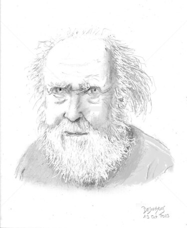 Arts numériques intitulée "Hommage à Hubert Re…" par Desnoyers, Œuvre d'art originale, Crayon