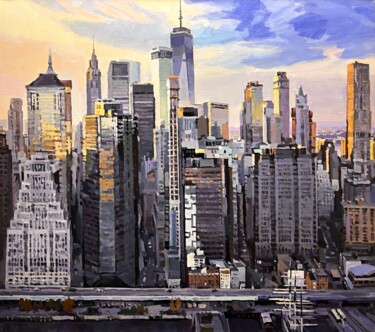 绘画 标题为“City 2.” 由Валерий Гинтс, 原创艺术品, 丙烯 安装在木质担架架上