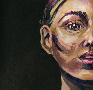Painting titled "Watch me" by Anna Lazar, Original Artwork, Acrylic Mounted on Wood Stretcher frame