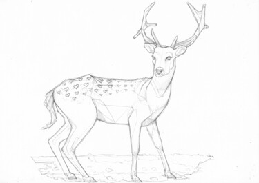 Cerbiatto 「Cerbiatto」というタイトルの描画 O. Soniartによって, オリジナルのアートワーク, ボールペン
