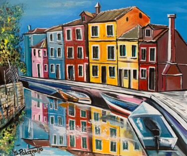 Peinture intitulée "Burano" par Stéphane Palazzotto, Œuvre d'art originale, Acrylique Monté sur Châssis en bois
