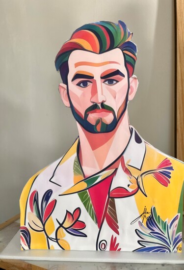 "Alcorart buste homm…" başlıklı Dijital Sanat Alcorart Alcor tarafından, Orijinal sanat, AI tarafından oluşturulan görüntü