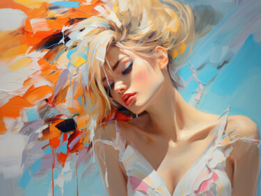 Beautiful bright girl in abstraction Digital Arts titled "Beautiful bright gi…" by Marina Zhivliuk, Original Artwork, Digital Painting