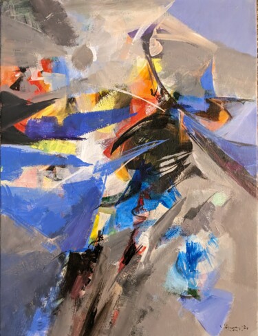 绘画 标题为“composition -Blue 7” 由Armen Ghazayran (Nem), 原创艺术品, 丙烯