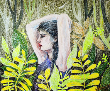 Painting titled "Пробуждение" by Sitora Brejneva, Original Artwork, Pastel