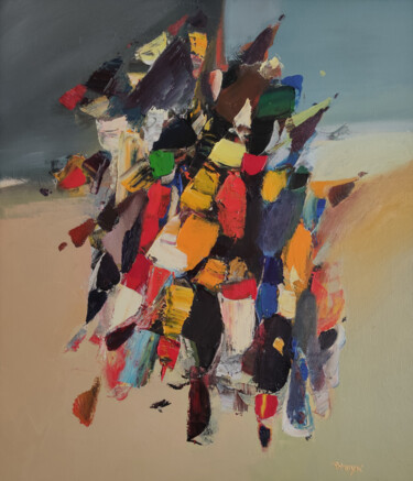 绘画 标题为“Untitled abstract” 由Hayk Miqayelyan, 原创艺术品, 油 安装在木质担架架上