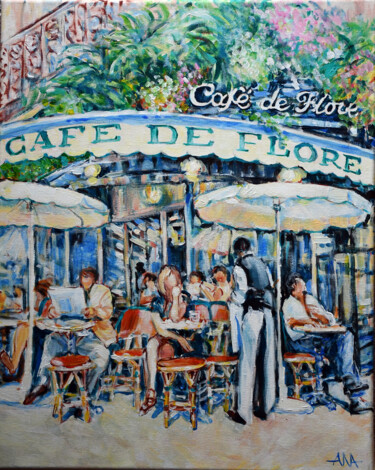 绘画 标题为“Café de Flore - rok…” 由Ana Smarz, 原创艺术品, 丙烯