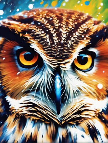 数字艺术 标题为“Owl's Gaze” 由Pict T Mosb, 原创艺术品, AI生成的图像