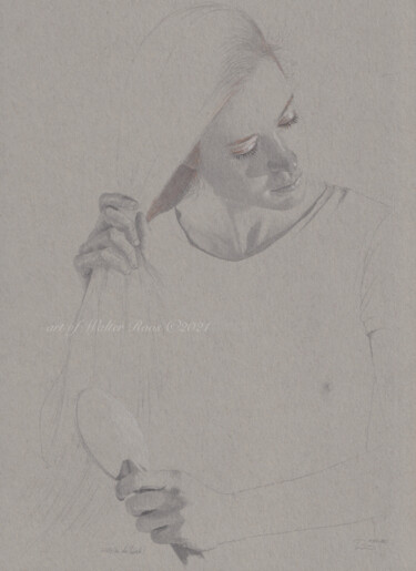 「"Bei der Toilette (…」というタイトルの描画 Walter Roosによって, オリジナルのアートワーク, 鉛筆