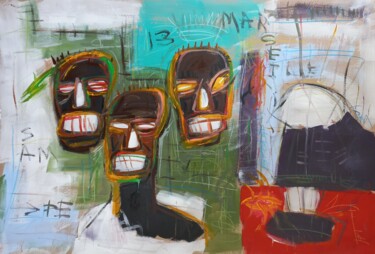 Painting titled "" trois libertés.."" by Sam Keusseyan, Original Artwork, Acrylic