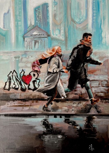 Amor - acrylic art work on canvas 绘画 标题为“Amor - acrylic art…” 由Ekaterina Larina, 原创艺术品, 丙烯 安装在木质担架架上