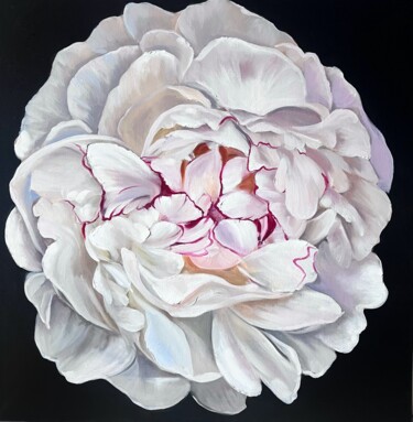 White peony oil painting Realism flowers painting 绘画 标题为“White peony oil pai…” 由Natalia Yangalycheva, 原创艺术品, 油
