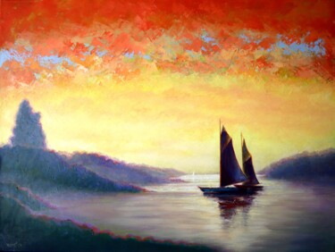Ζωγραφική με τίτλο "Morning in Little B…" από Rakhmet Redzhepov, Αυθεντικά έργα τέχνης, Λάδι Τοποθετήθηκε στο Ξύλινο φορείο…