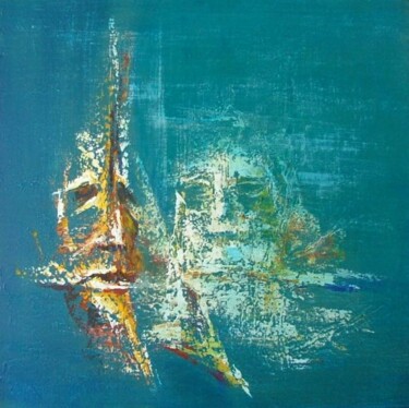 Peinture intitulée "Dualité" par René Vincent-Viry, Œuvre d'art originale, Huile