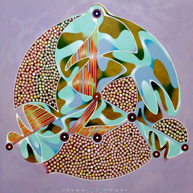Painting titled "Constellation numbe…" by Federico Cortese, Original Artwork, Oil