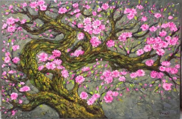 Peach blossom in Spring 80x120 「Peach blossom in Sp…」というタイトルの絵画 Anh Tuan Leによって, オリジナルのアートワーク, アクリル