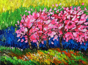Morning sunshine on Moc Chau plateau ( 60 x 80cm ) Painting titled "Morning sunshine on…" by Anh Tuan Le, Original Artwork, Acrylic