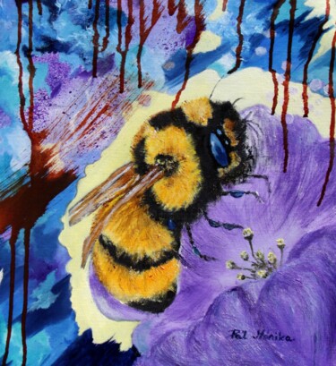 「Bumblebee」というタイトルの絵画 Mónika Katalin Pálによって, オリジナルのアートワーク, オイル