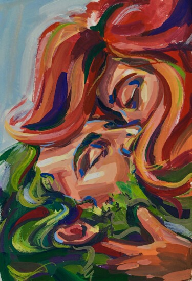 "Kiss of the Mountain" başlıklı Tablo Anna Lazar tarafından, Orijinal sanat, Akrilik Ahşap Sedye çerçevesi üzerine monte edi…