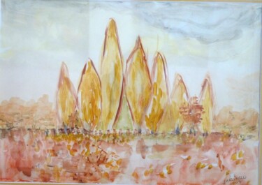 Peinture intitulée "L'automne" par Jacqueline Claux (Jaklinclo), Œuvre d'art originale, Aquarelle