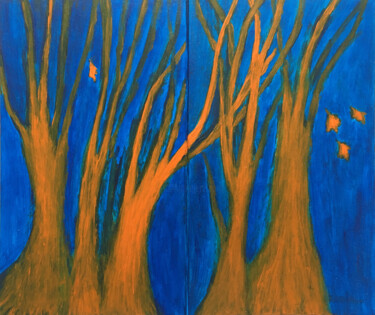 图画 标题为“Au clair de la lune…” 由Camille Rouschmeyer, 原创艺术品, 丙烯