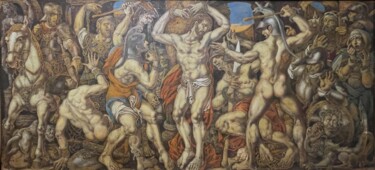 Pittura intitolato "Бичевание Христа" da Oleg Litvinov, Opera d'arte originale, Olio