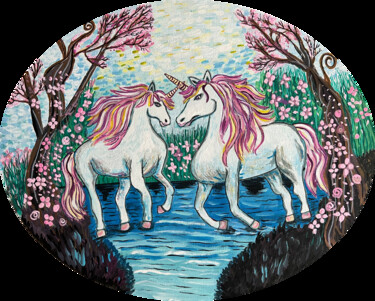 绘画 标题为“Unicorns” 由Nezabyvaemo, 原创艺术品, 丙烯