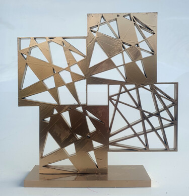 Sculpture titled "HAYVON Quatre CARRE…" by Hayvon, Original Artwork, Resin