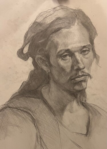 图画 标题为“Drawing portrait fr…” 由Vsevolod Chistiakov, 原创艺术品, 铅笔