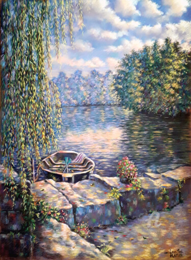 Peinture intitulée "Près de l' albizia" par Jean-Paul Ramon, Œuvre d'art originale, Pastel