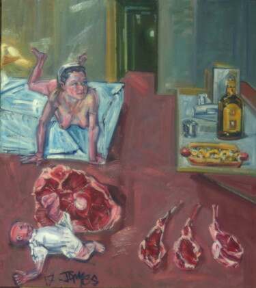 hotel room Peinture intitulée "hotel room" par James Wardroper, Œuvre d'art originale, Huile