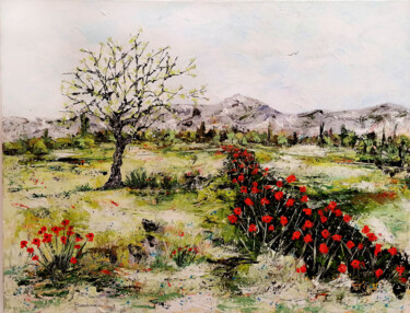 Peinture intitulée "Les coquelicots dan…" par Jean-Pierre Borderie, Œuvre d'art originale, Acrylique