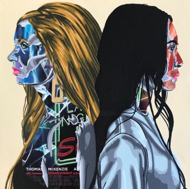 Collages intitulée "Last Night In Soho" par Annabelle Amory, Œuvre d'art originale, Acrylique Monté sur Châssis en bois