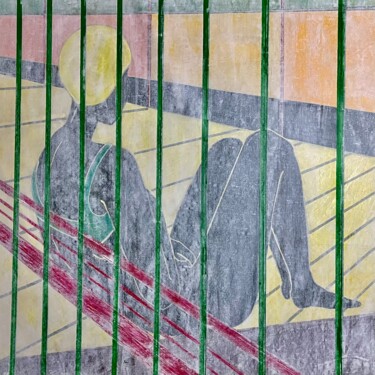 绘画 标题为“girl in swimming po…” 由Conceycam, 原创艺术品, 丙烯 安装在木质担架架上