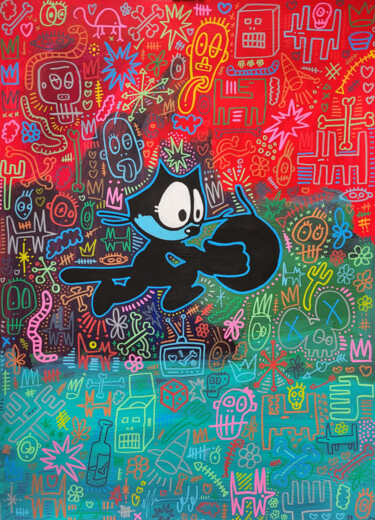 Schilderij getiteld "Bombsquad Analogue…" door Well Well, Origineel Kunstwerk, Acryl