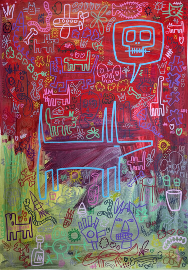 Nothing to see here... Peinture intitulée "Nothing to see here…" par Well Well, Œuvre d'art originale, Acrylique