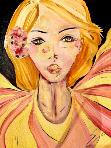 Painting titled "Louise" by Emma Courrège, Original Artwork, Acrylic