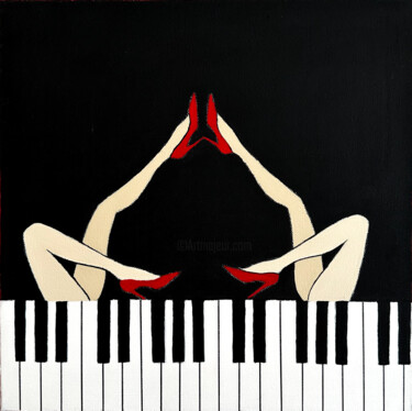 Painting titled "Divas de Jazz #2" by Kristina Mallen, Original Artwork, Acrylic Mounted on Wood Panel