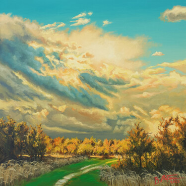 제목이 "Brightening"인 미술작품 Bogdan Nitescu로, 원작, 기름 나무 들것 프레임에 장착됨