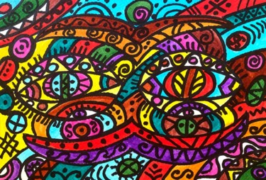 Painting titled "Unity" by Olena Kovalenko, Original Artwork, Marker