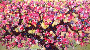 Painting titled "Peach blossom in Sp…" by Anh  Tuan Le, Original Artwork, Acrylic