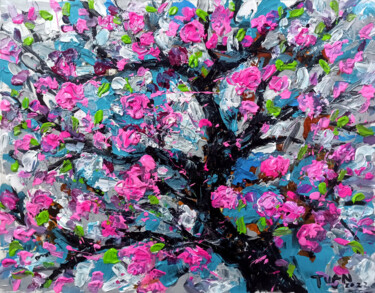 Peach blossom in Spring 11 Ζωγραφική με τίτλο "Peach blossom in Sp…" από Anh Tuan Le, Αυθεντικά έργα τέχνης, Ακρυλικό