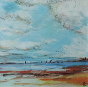 Painting titled "Paysage de ciel et…" by Hugues Renck, Original Artwork, Acrylic