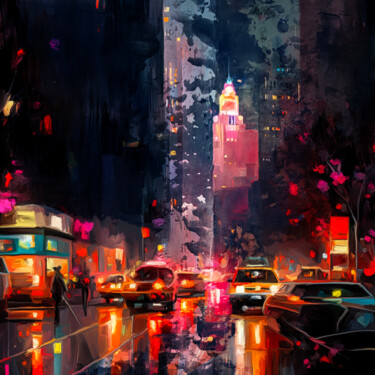 New York Streetview 绘画 标题为“New York Streetview” 由Holger Mühlbauer-Gardemin, 原创艺术品, 丙烯 安装在木质担架架上