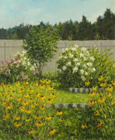 Pintura titulada ""Гортензия"" por Andrei Abramov (Andrei Liumes), Obra de arte original, Oleo