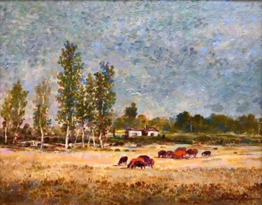 Peinture intitulée "Autumn 1" par Vagharshak Abrahamyan, Œuvre d'art originale, Huile Monté sur Châssis en bois