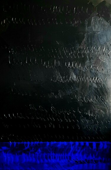 Peinture intitulée "PRINT BLACK BLUE" par Anne Girault Bardaud, Œuvre d'art originale, Acrylique